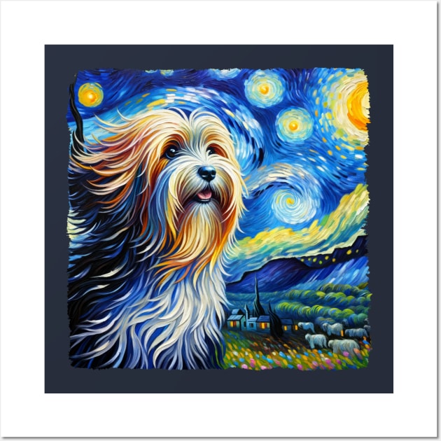 Starry Tibetan Terrier Dog Portrait - Pet Portrait Wall Art by starry_night